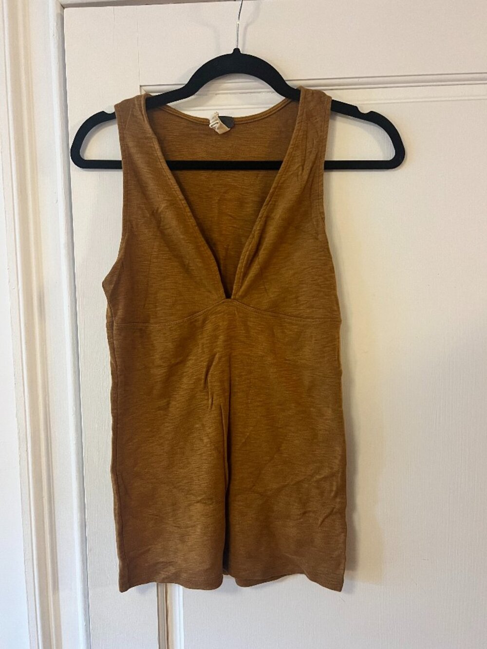 Free People Caramel Deep V Tank
